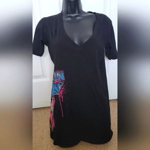THROWDOWN PREMIUM V-NECK SHIRT TOP Size Large